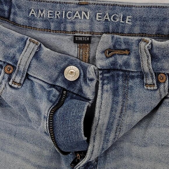 American Eagle Women’s 4 Regular Ripped Blue Jeans Distressed Casual - Picture 3 of 6